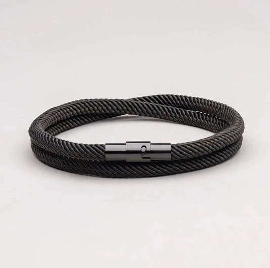 Minimalist Black Rope Bracelet Wave